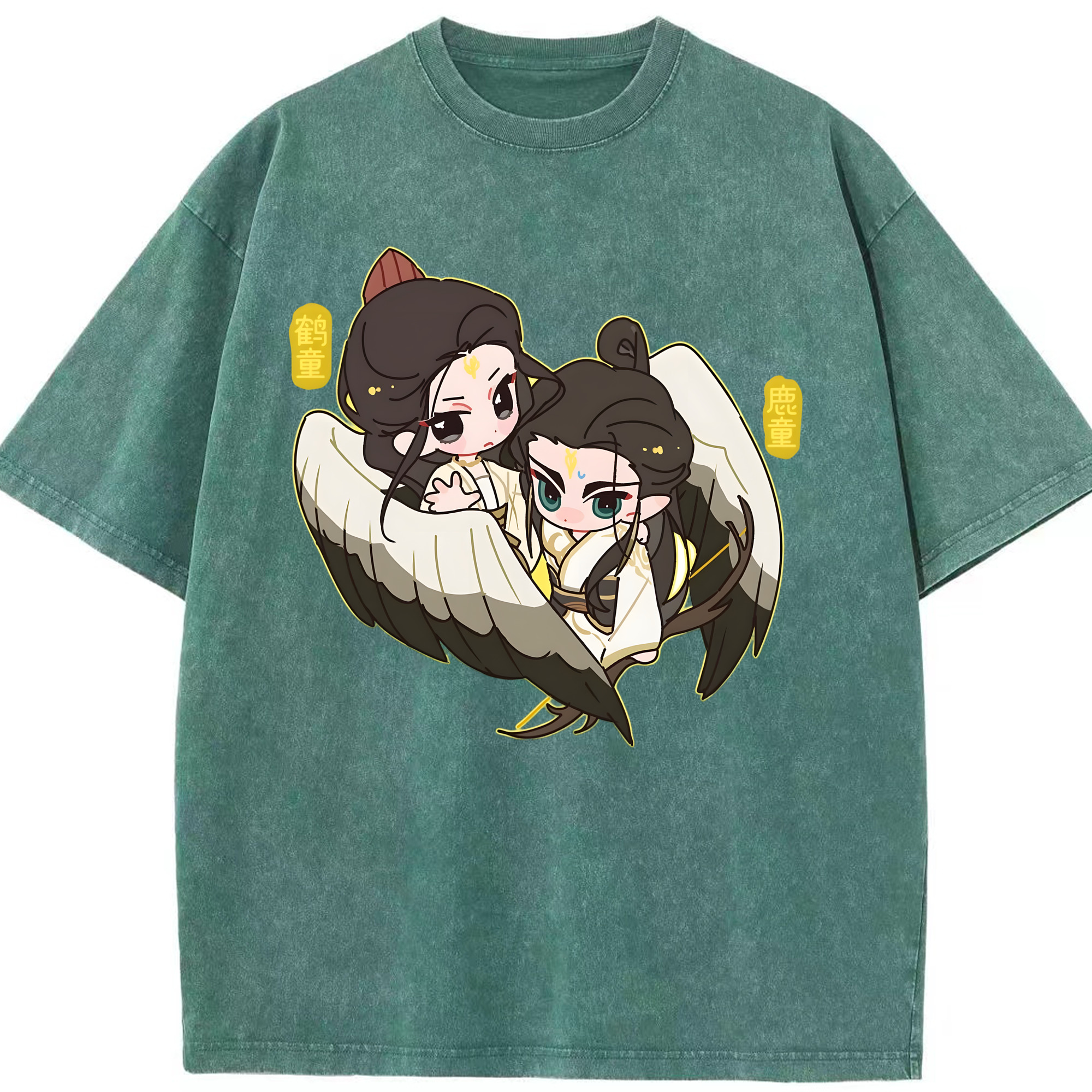 （画像用） Ne Zha 2 ナタ 魔童の大暴れ 綿100% ヴィンテージ風 半袖Tシャツ（フロントプリント）